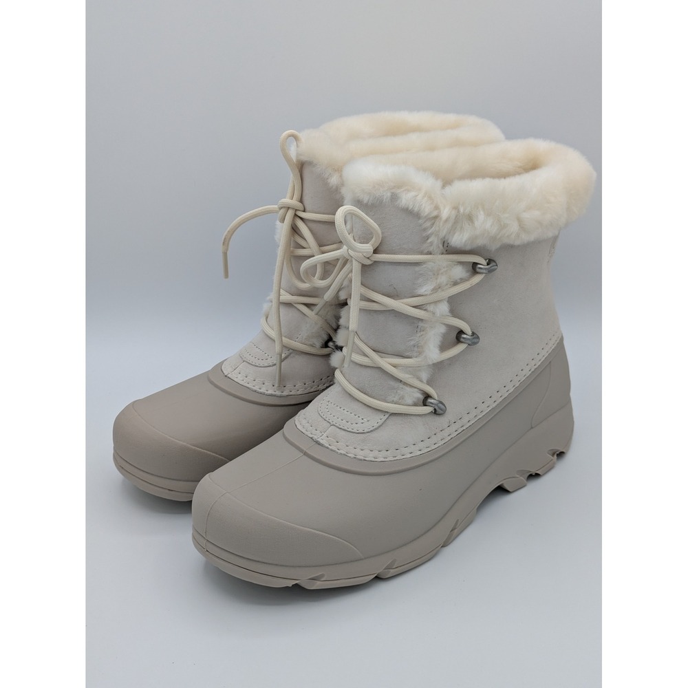 Sorel Snow Angel Coldweather Boot Size 10 White Chic Faux Fur Lined Waterproof